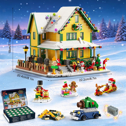 Calendario Avvento 2026 Casa di Natale Mini Mattoncini con Luci